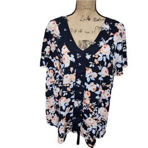 Lane‎ Bryant floral cottage boho babydoll shirt plus size 18 2X